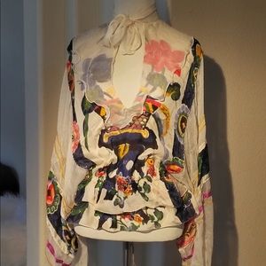 Roberto Cavalli NWT Floaty Ruffle Cinched Blouse